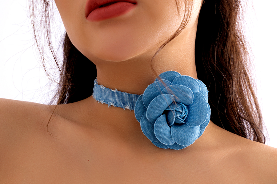 Handmade Denim Choker Necklace